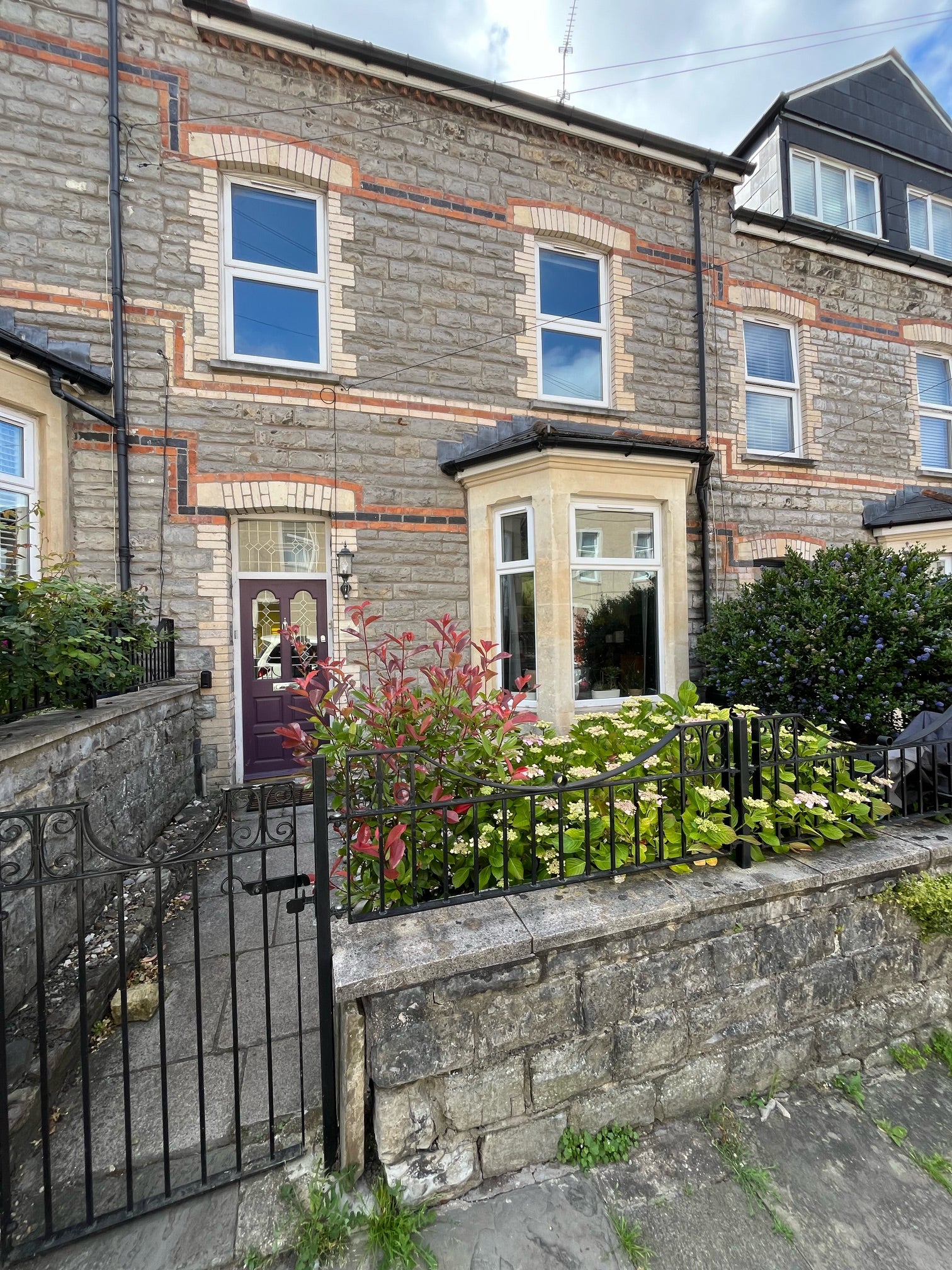 Street view of terrace front garden before installation of a bespoke Verde Plus bike store