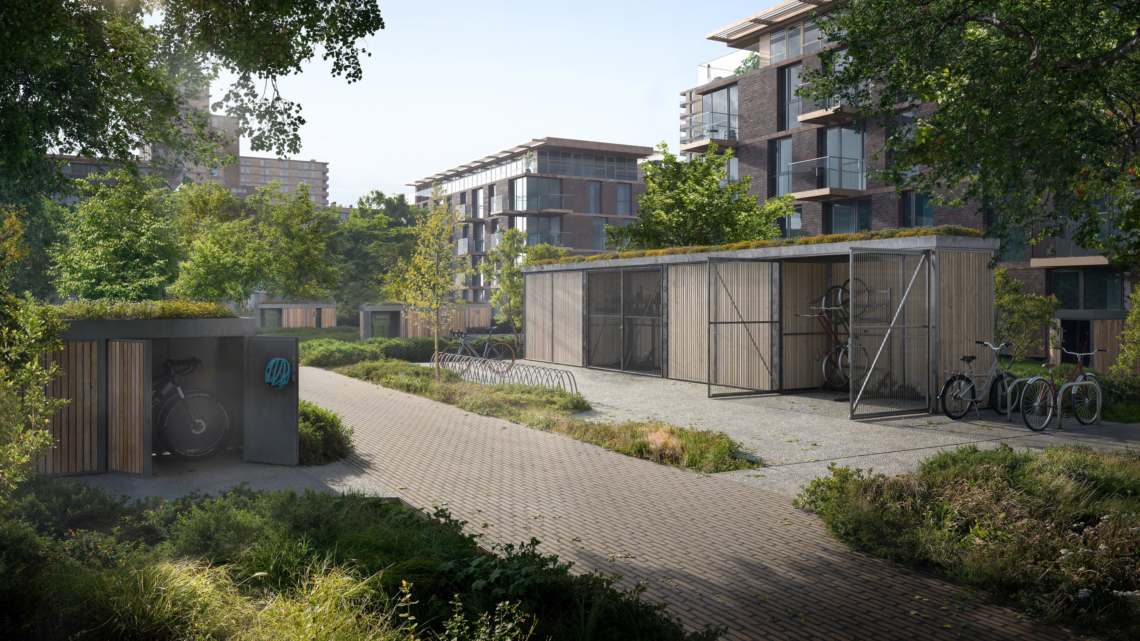 Premium, secure, bespoke bike storage solutions with green roofs for homes, businesses, and communities.