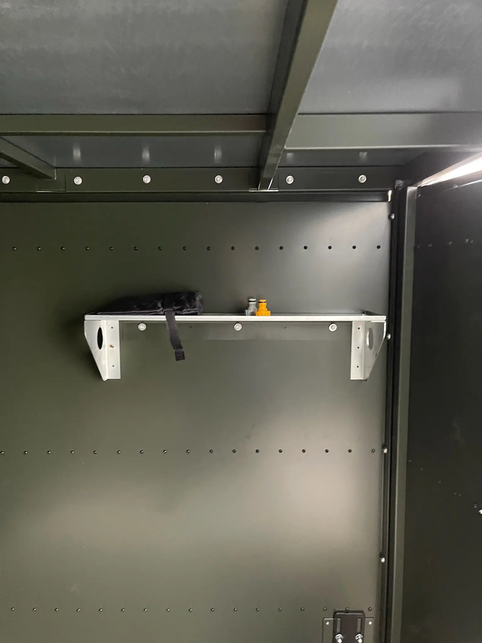 Interior finish detail of bespoke bike store, highlighting craftsmanship, durability and clean detailing