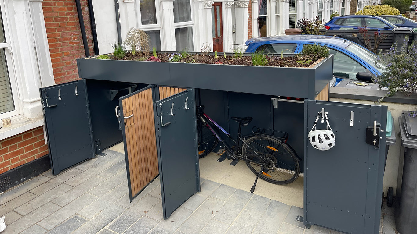 Verde Plus Linear Bike Bin Storage with Green Roof – atlanticbike
